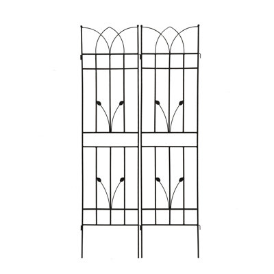 Paquet de 4 treillis de jardin en métal 71 po x 17,7 po antirouille pour plantes grimpantes