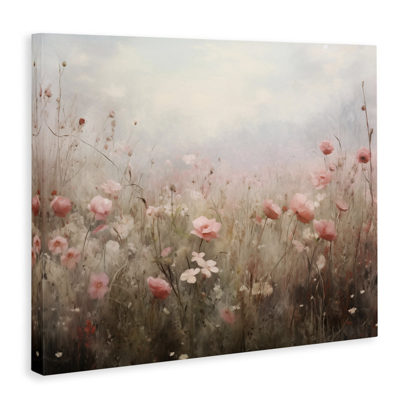 «Pastel Pink Meadow Flowers», conception par Arlington Prints, H 30 po x l 40 po