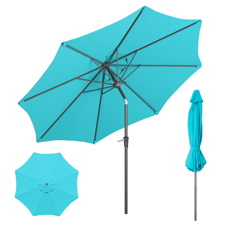 Parasol de marché 120 po, octogonal, turquoise, H 91,2 po x l 120 po x P 120 po, Turquoise