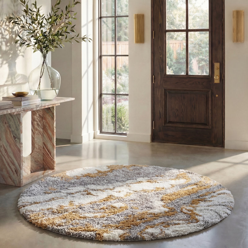 Reyes Abstract Indoor Rug, Round 6'7"