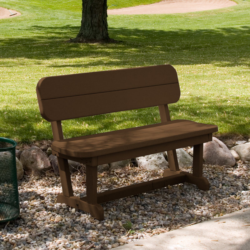 Banc de parc POLYWOOD, Noir, Sans, 48 po