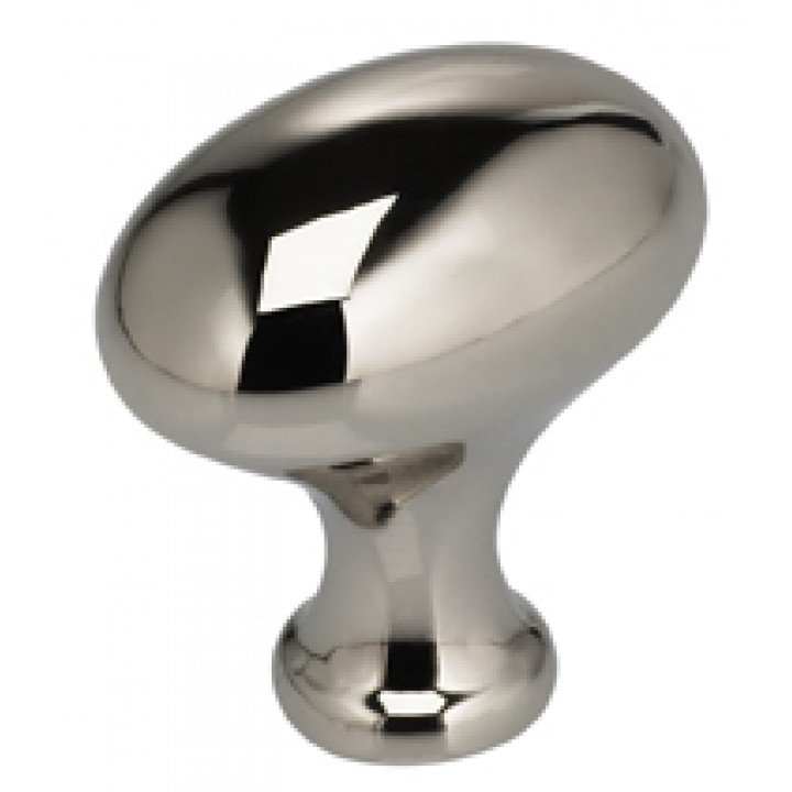 Poignée ovale classique et moderne, H 1,375 po x l 1,375 po x P 1,5 po, Nickel brillant