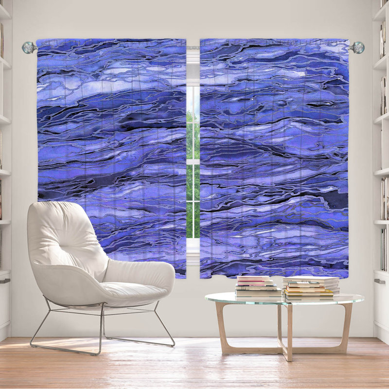 Room Darkening Curtain Pair, 56" W x 78" L, Periwinkle/Blue/Gray