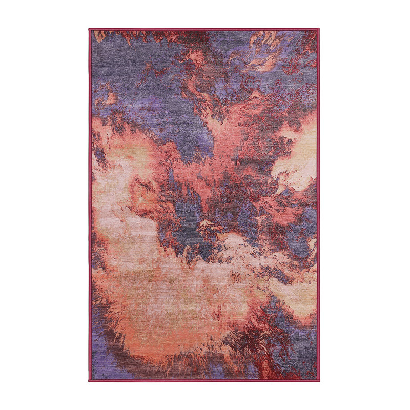 Tapis 100% Mid-Century moderne lavable à la machine 2089, Rectangle 2 pi x 4 pi