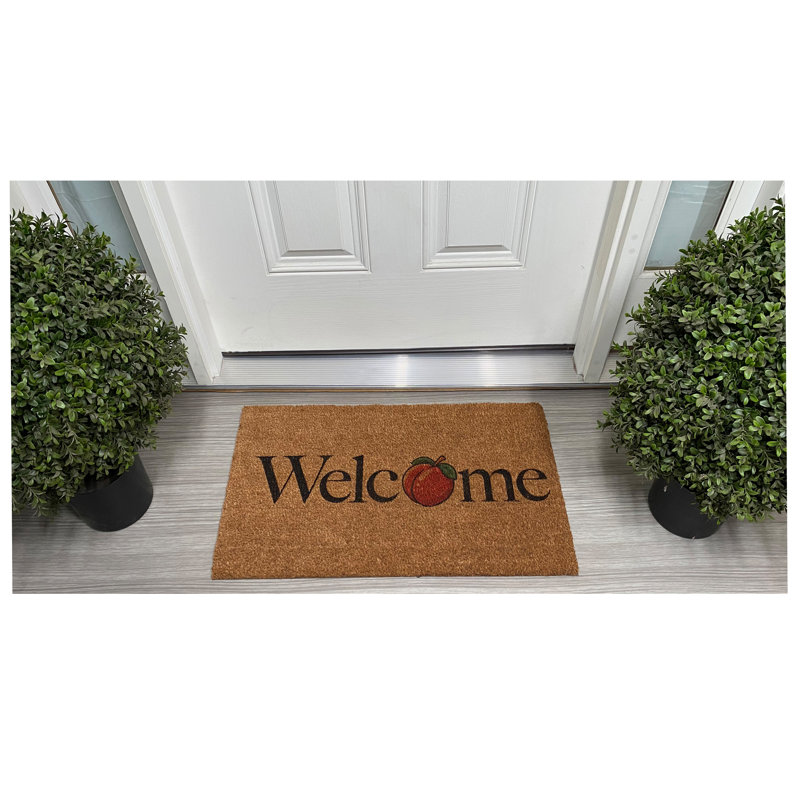 Paillasson intérieur / extérieur 29 po x 17 po Peach Welcome, L 17 po x L 29 po