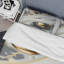 Ensemble de housse de couette en microfibre / polyester Abstract Geode Gold and White Marble IV-726488291