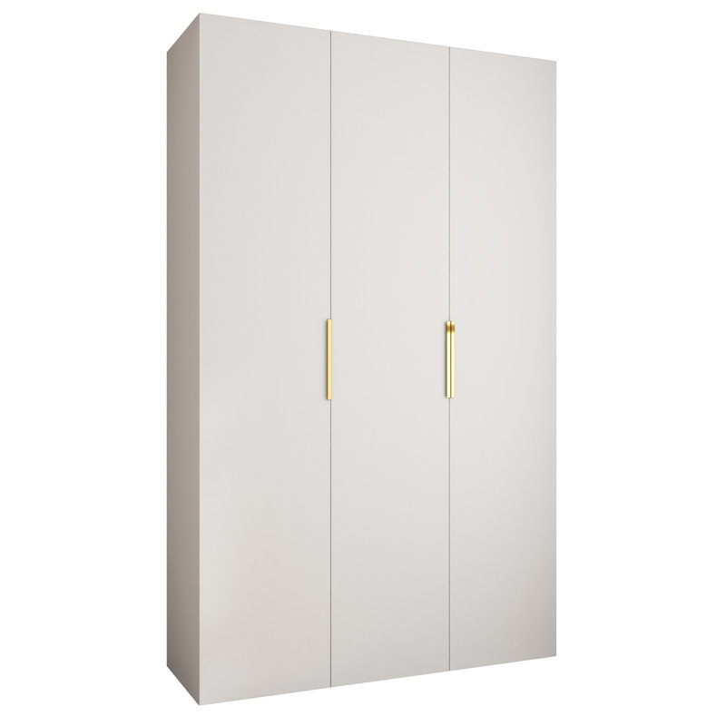 Wardrobe Moko 4, 245,5cm H x 150cm W x 40cm D, White Matt/Black