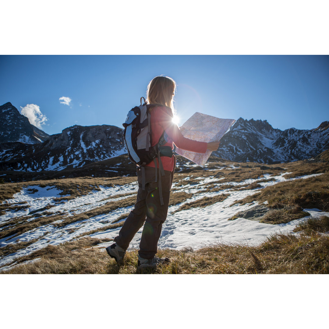 Touriston Mountain Trail Lesekarte für Wegbeschreibung by Swissmediavision - Kunstdrucke ohne Rahmen auf Leinwand