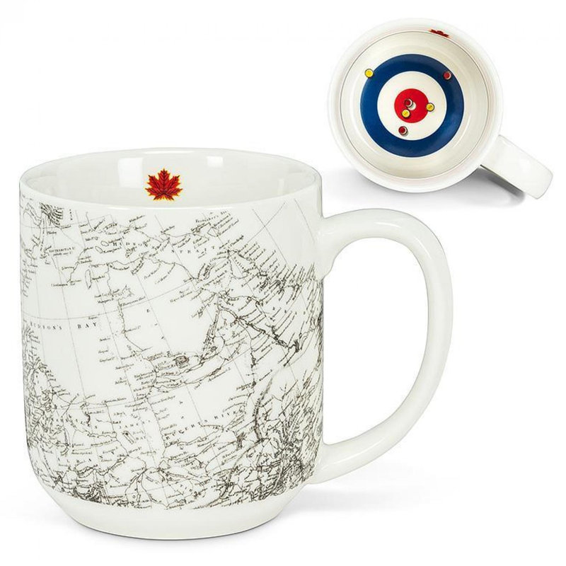Carte du Canada et tasse de maison de curling