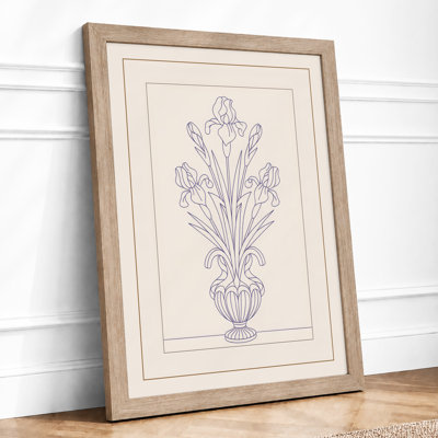 Irises in Classical Urn Botanical - Framed Print
