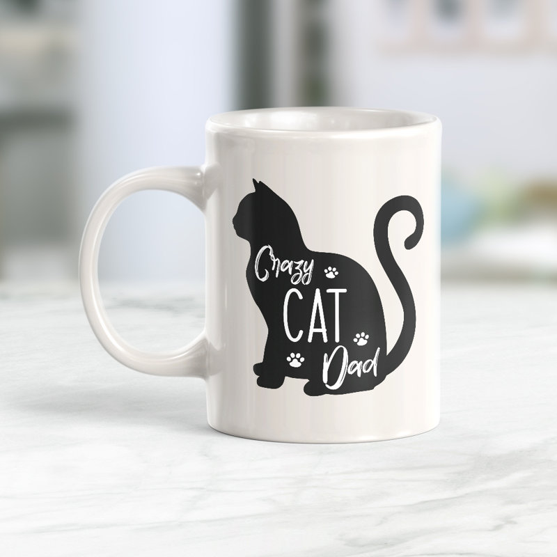 Tasse à café Crazy Cat Dad, 11 oz, Plastique