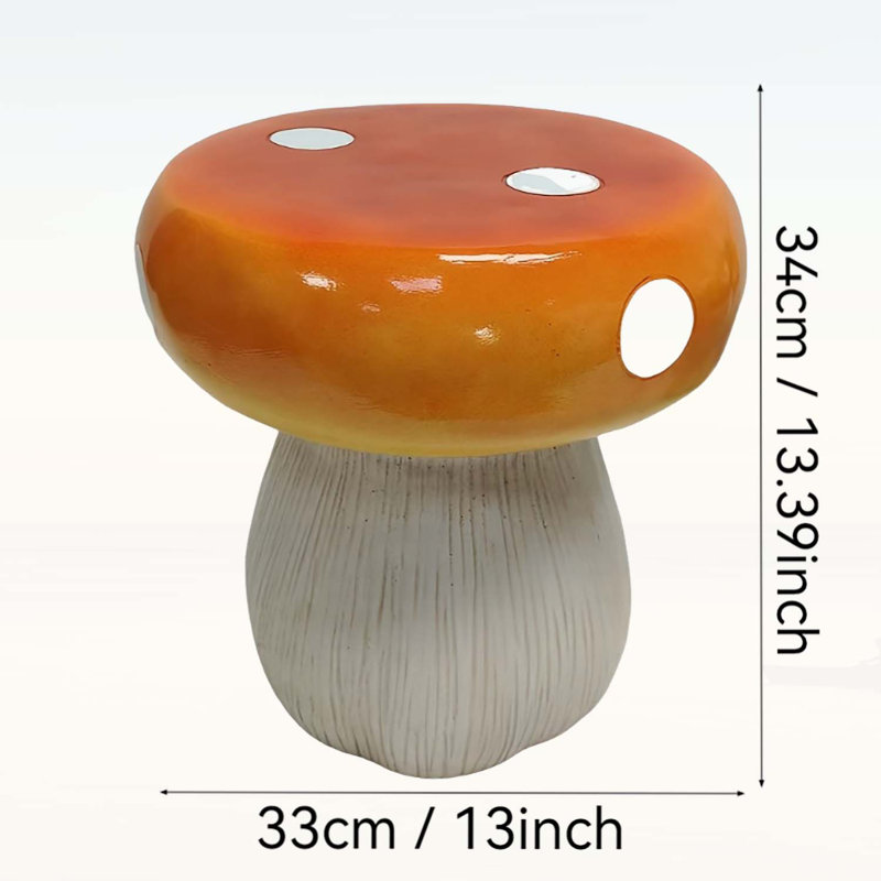 Table de bout Mushroom Model Statue, Orange