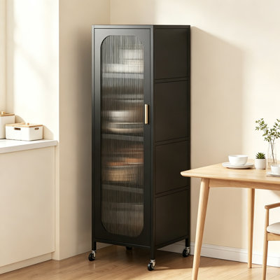 5-Tier Metal Dining Room Storage Cabinet with Adjustable Shelves
