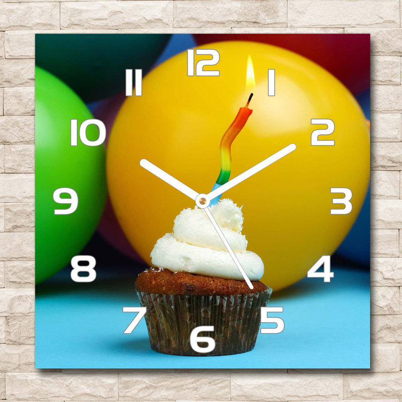 Glass Wall Clock, White