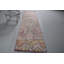 Tapis turc rétro Oushak Herki en rose pour chambre à coucher ou salle à manger avec motif tribal oriental