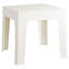 Table d'appoint carrée en plastique pour terrasse, 17,75 po, blanc-1536166539