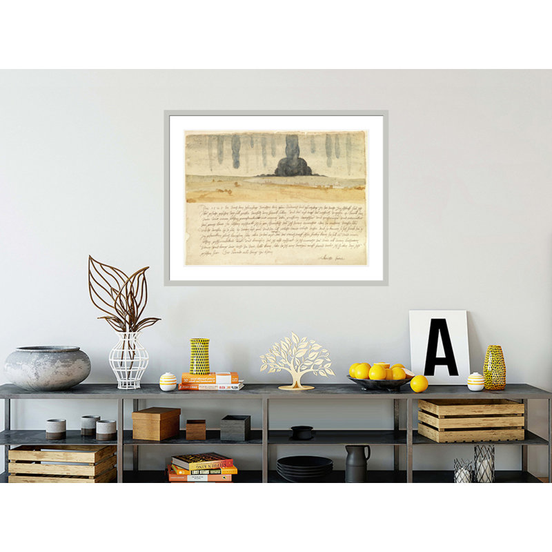 Paysage de rêve avec texte par Albrecht Dürer - Impression Giclée sur cadre, 32.52" H x 41.5" W