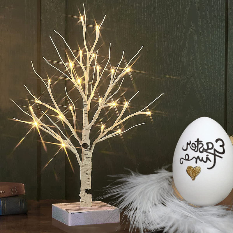 Lighted Birch Tree with Timer for Home Decor