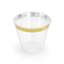  150 Piece Disposable Plastic Dinnerware Party Set for 25 Guests in Black with Gold Trim