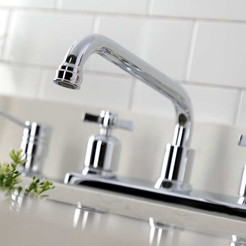 Kingston Brass Millennium Two-Handle 2-Hole 8" Centerset Kitchen Faucet, Polished Chrome