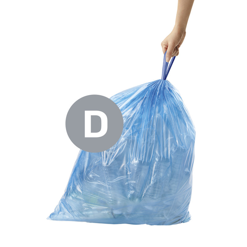 Simplehuman Code D Custom Fit Drawstring Trash Bags, 60, Blue