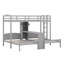 Lit superposé simple au-dessus de simple et simple avec bureau et tablettes de rangement, cadre de lit superposé triple en bois peu encombrant avec éclairage DEL-1711101337