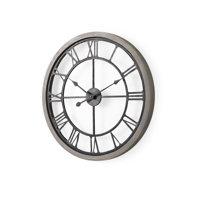 Horloge murale Aekjot, Gris / Noir, Moyenne