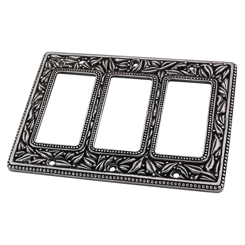 San Michele 3-Gang Rocker Combination Wall Plate, Vintage Pewter, 4.5" H x  6.25" W x 0.25" D