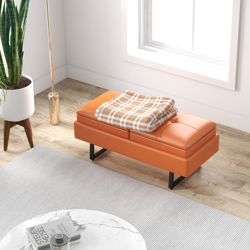Mushaim Faux Leather Office Bench
