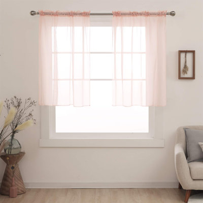 Ensemble de 2 voilages transparents avec passe-tringle