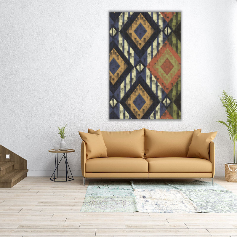 Coyo Textile I - reproduction d'art sur toile, H 24 po x l 16 po