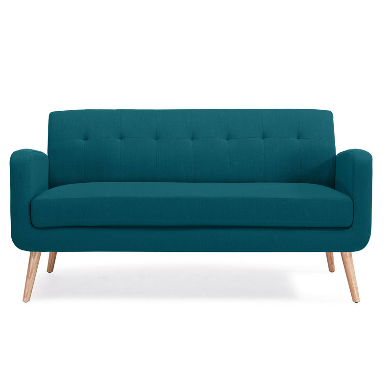 Pacific en bleu antique, style Mid-Century avec capitonnage carré, style moderne bleu