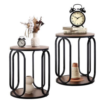 Carnforth 24.4"H Round End Table with Storage