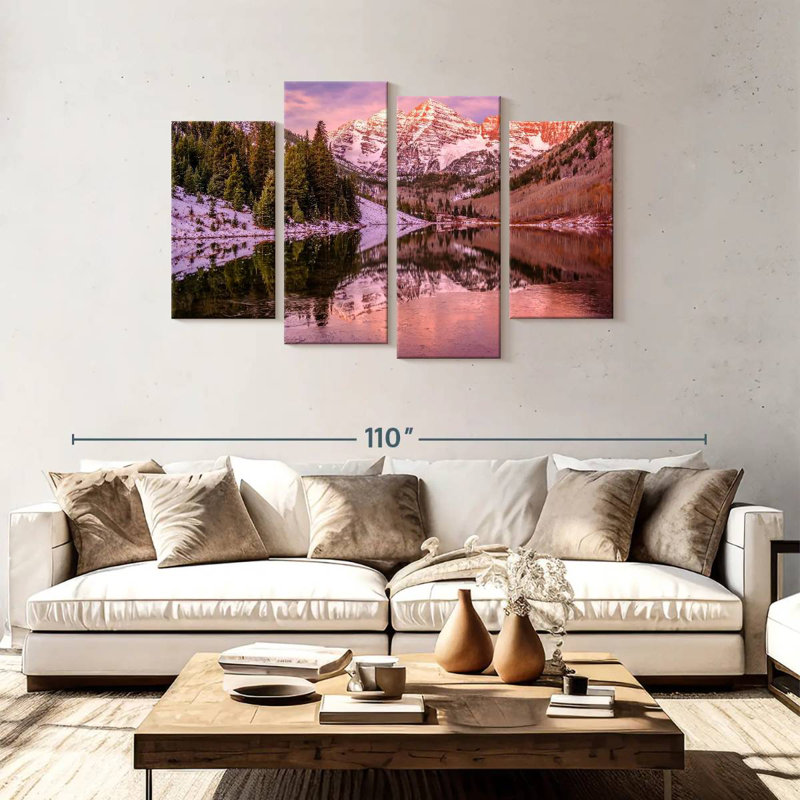 Alvord Maroon Bells Pink Sunrise, 48'' H x 75'' W