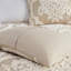 Housse de couette 3 pièces en chenille de coton, taille queen/full, style shabby chic avec fermeture à boutons et liens.