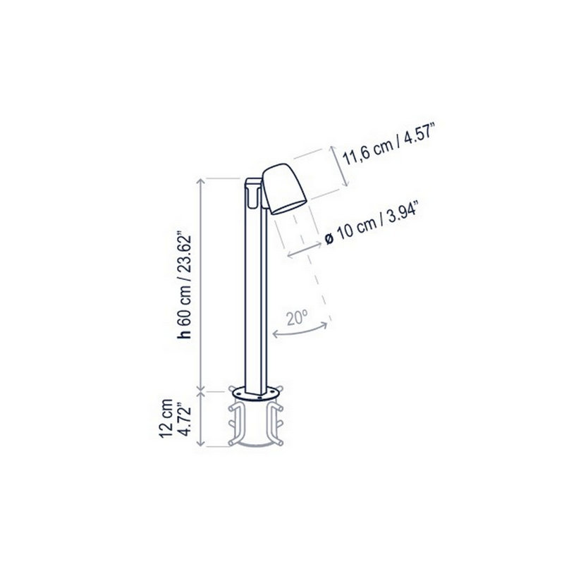 Nut LED Bollard Light, 23.62" H x 6.89" W x 6.89" D, Black