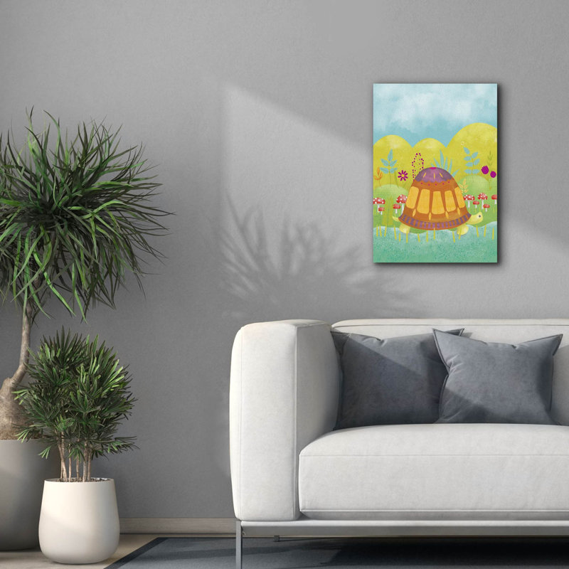  «Happy Turtle 1» par Chariklia Zarris, art mural sur toile, 18 po x 26 po, H 26 po x l 18 po