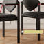 Chaise d'appoint noire à dossier solide (ensemble de 2)