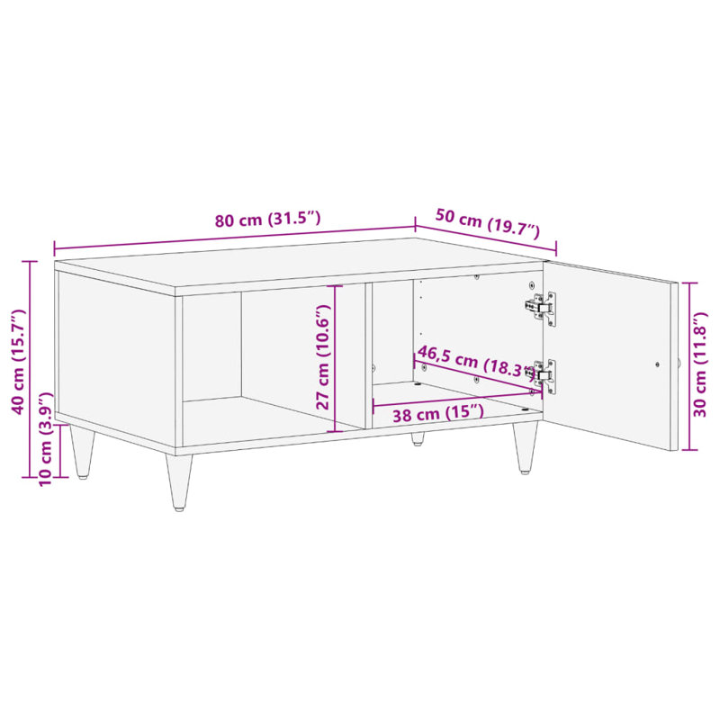 Aelish Coffee Table with Storage, Brown, Brown/Gold