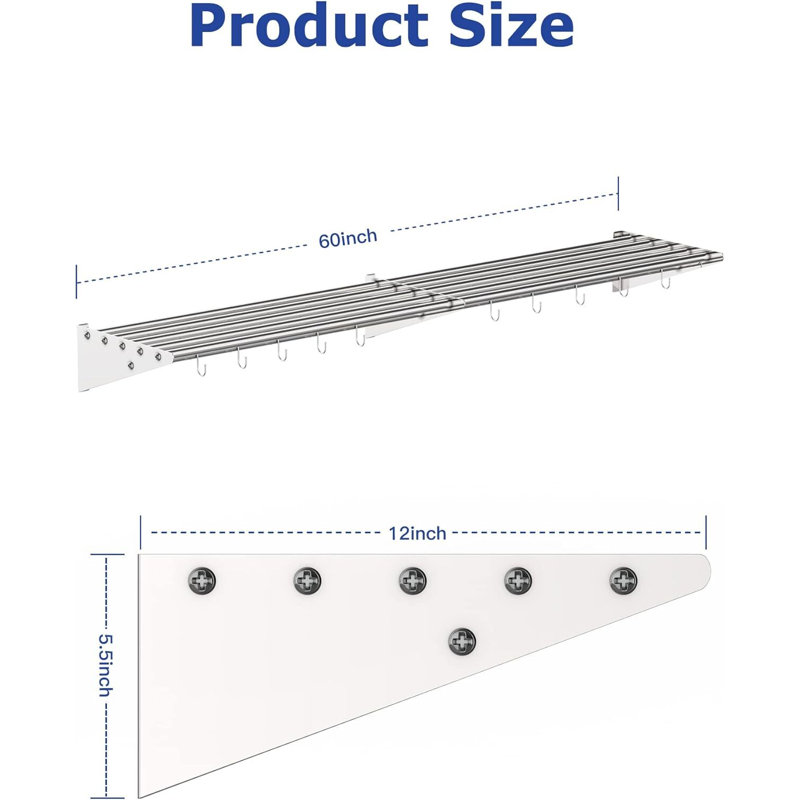Floating Shelf, 5.5cm H x 60cm W x 12cm D