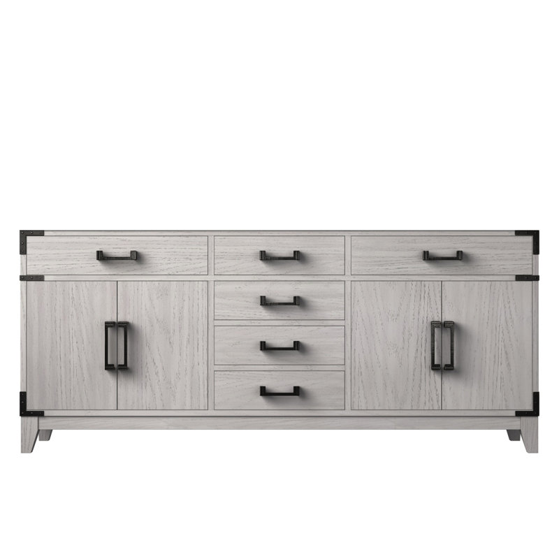 Meuble-lavabo double en chêne blanc 72 po X P 22 po D, Chêne blanc