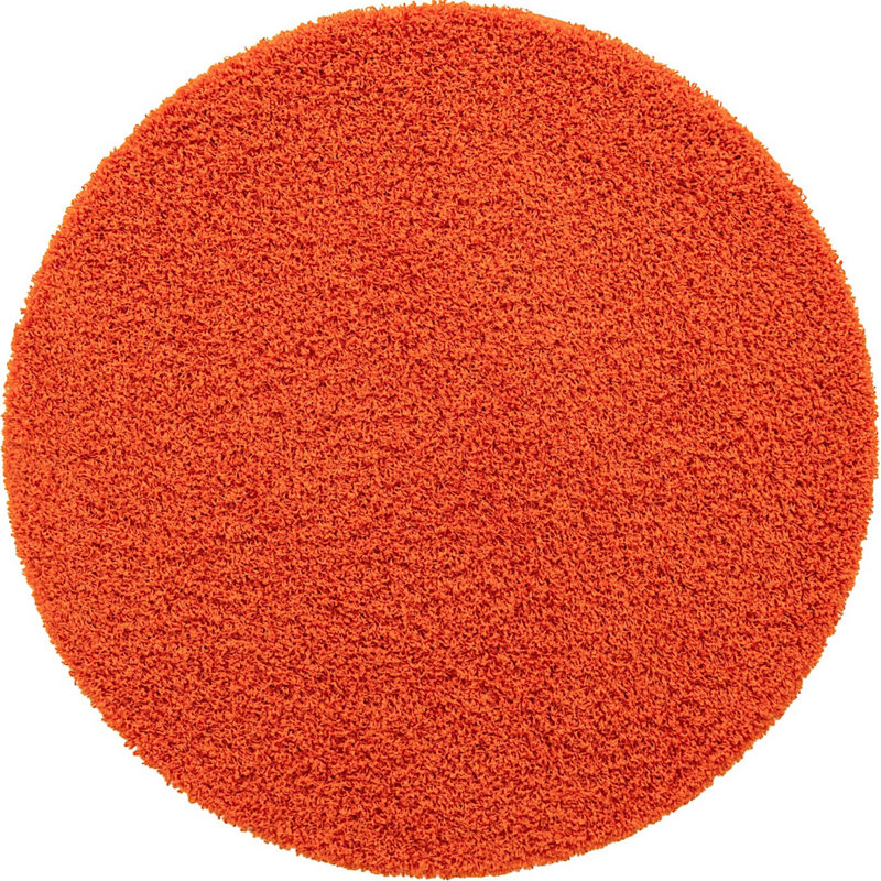 Tapis à poils longs Sybil_Pumpkin, Rond 3 pi 3 po