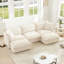 Canapé modulaire à assise profonde en U avec housse recouverte de U, canapé 3 places avec bordures françaises avec plusieurs grands coussins, canapé modulaire à assise profonde modulaire et confortable pour salon, chenille-898007406