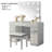 Contemporary Style 1Pc Vanity Set  Mirror LED Lights Storage Drawers Wooden Glides Stool Included Bedroom Furniture