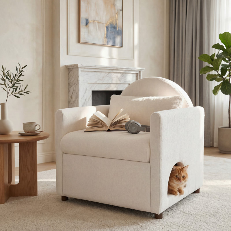 Fauteuil d'appoint Pet Pet, Beige Fabric