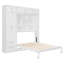 Lit escamotable mural avec armoire supérieure, tablettes et garde-robe, lit pliable peu encombrant-19641269