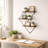 Decorative Metal Diamond Geometric Triangle Wall Art Storage for Home Decor - Modern Sculpture Shelf for Kitchen or Wall Decoration - 21", Brown & Black