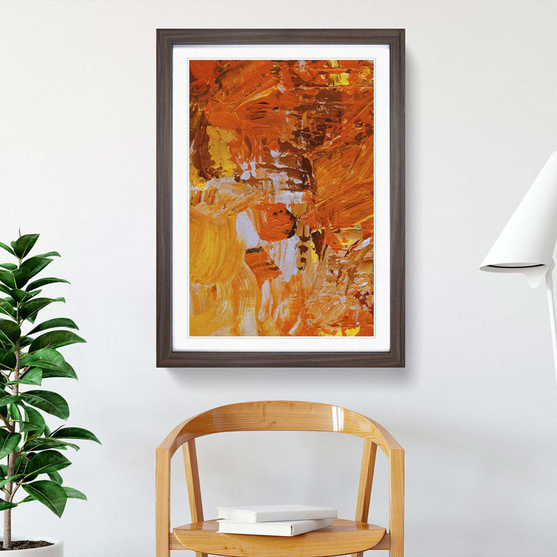 Abstract Art Painting Vol.417 by S.Johnson - Picture Frame Painting Print, 65cm H x 48cm W x 2cm D, Walnut Framed