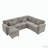 97" L-Shaped Corner Sectional Sofa Couch with Storage Ottoman-1602919220