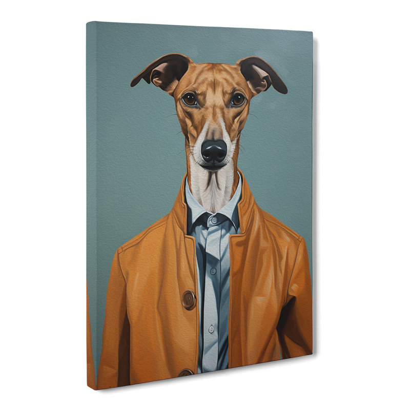 Whippet Minimalism Art - Wrapped Canvas, 60cm H x 40cm W x 3cm D